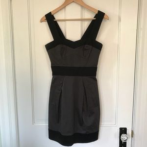 French Connection sweetheart gray/black dress sz 2